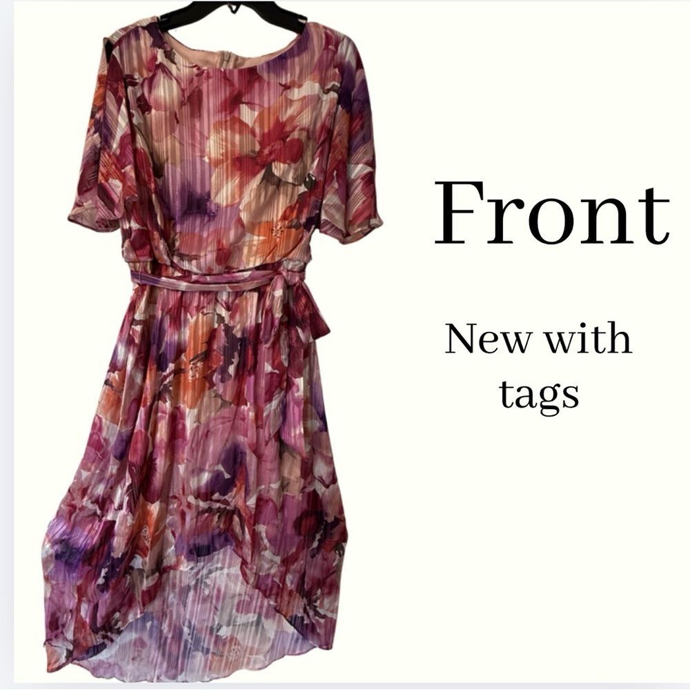 Jessica Howard High Low Dress in Pink and Purple Floral